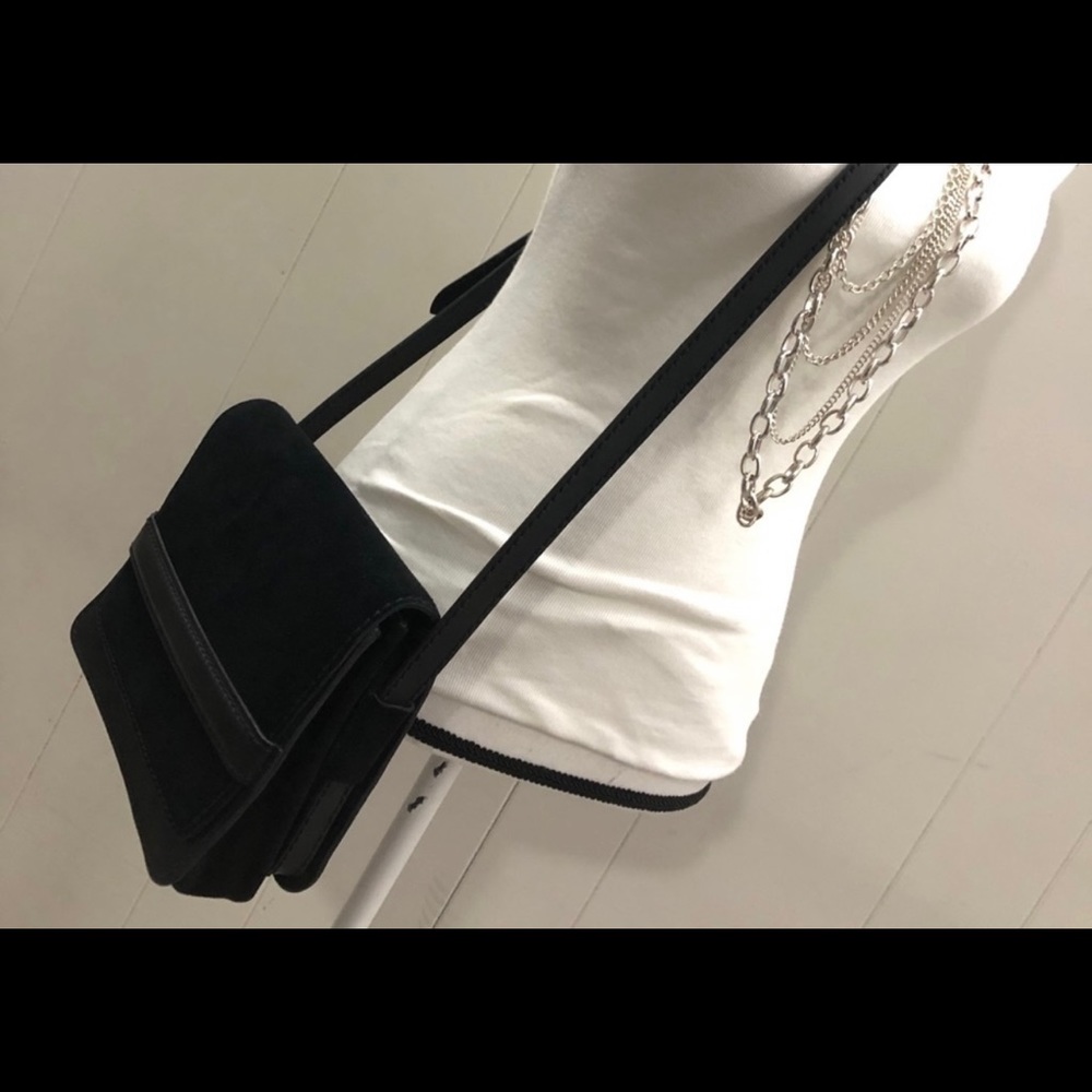 MADEWELL Suede/Leather Black Crossbody Purse